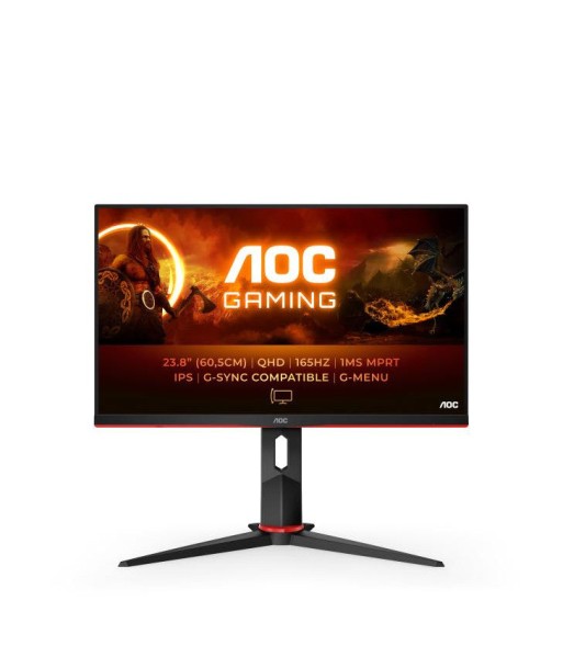 AOC G2 Q24G2A/BK LED display 60,5 cm (23.8") 2560 x 1440 pixels Quad HD LCD Noir, Rouge Dans la société mordern