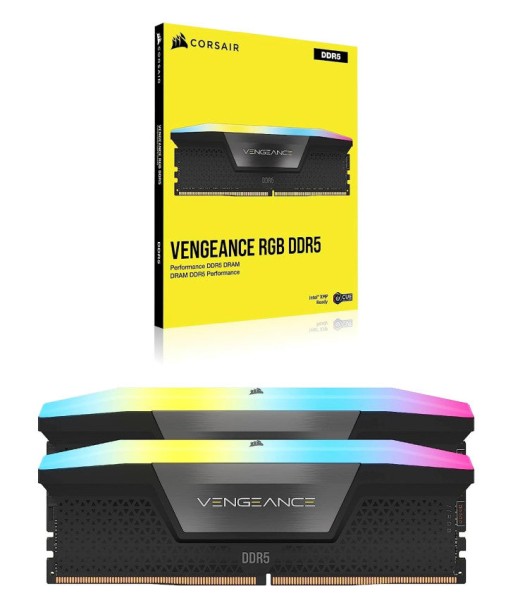 Corsair Vengeance RGB CMH32GX5M2X7200C34 module de mÃ©moire 32 Go 2 x 16 Go DDR5 7200 MHz sur le site 