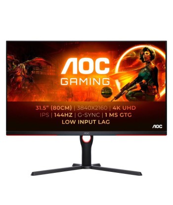 AOC G3 U32G3X/BK LED display 80 cm (31.5") 3840 x 2160 pixels 4K Ultra HD Noir, Rouge français