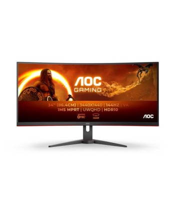 AOC G2 CU34G2XE/BK LED display 86,4 cm (34") 3440 x 1440 pixels Wide Quad HD LCD Noir, Rouge de l' environnement