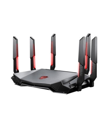 MSI RADIX AXE6600 WIFI 6E TRI-BAND routeur sans fil Gigabit Ethernet Bi-bande (2,4 GHz / 5 GHz) Noir, Rouge offre 