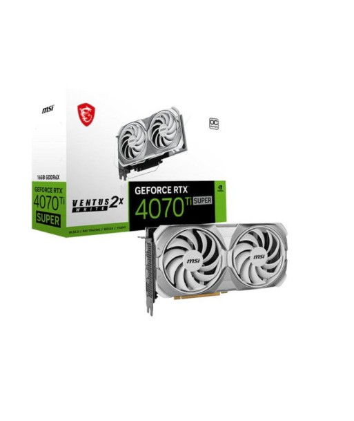 MSI GeForce RTX 4070 Ti SUPER 16G VENTUS 2X WHITE OC NVIDIA 16 Go GDDR6X Economisez 