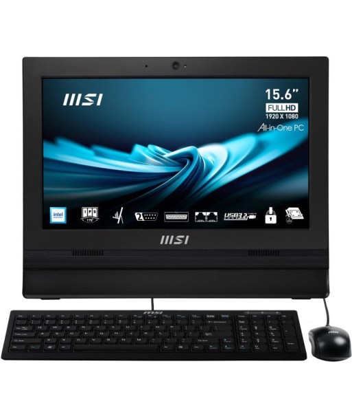 MSI Pro AP162T ADL-025XFR IntelÂ® N N100 39,6 cm (15.6") 1920 x 1080 pixels Ã‰cran tactile PC All-in-One 4 Go DDR4-SDRAM 256 Go SSD Wi-Fi 6 (802.11ax) Noir Venez découvrir notre 