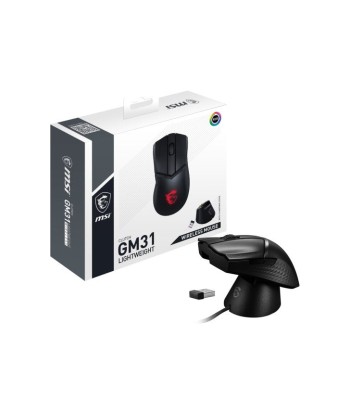 MSI CLUTCH GM31 LIGHTWEIGHT WIRELESS souris Jouer Droitier RF sans fil Optique 12000 DPI destockage