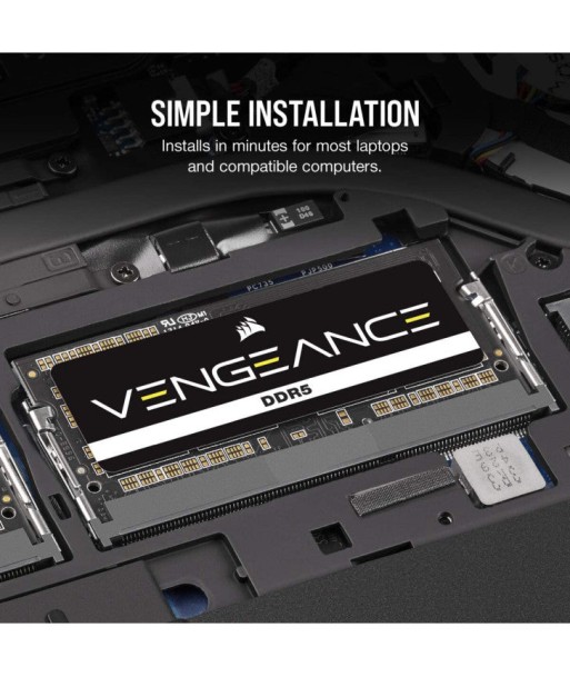 CORSAIR VENGEANCE SODIMM DDR5 16 GO (1X 16GO) 4800 MHZ NOIR est présent 