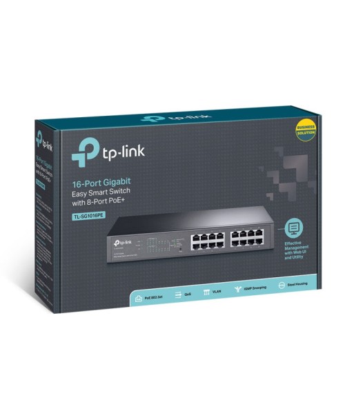 TP-LINK TL-SG1016PE - Switch Easy Smart 16 Ports Gigabit - 8 Ports PoE+ du meilleur 