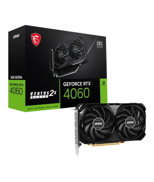 MSI VENTUS GEFORCE RTX 4060 2X BLACK 8G OC carte graphique NVIDIA 8 Go GDDR6 Comparez plus de prix